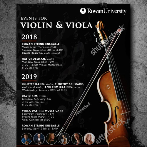 Music Series Poster violin/viola Design by Ladybugs design