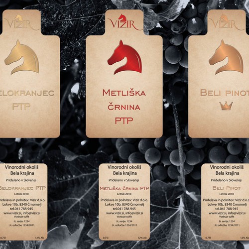 Bottle label design for wine cellar Vizir Réalisé par Xul