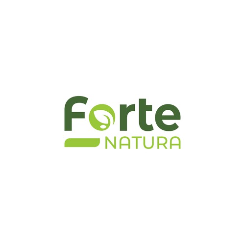 Forte Natura Logo that emphasizes on the word Forte (big) for natural health supplements Design by Luthvi Design