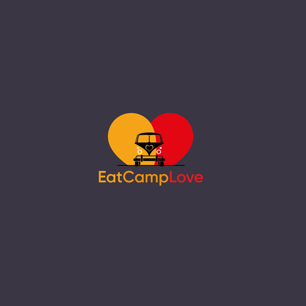 Stylish icon and text Logo for a Platform for Pitches for RVs at Restaurants in the Countryside