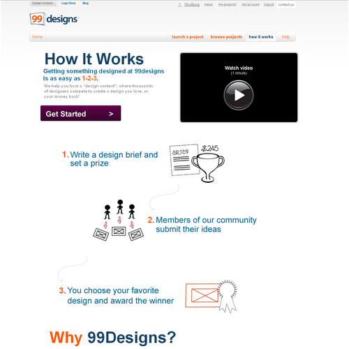 Redesign the “How it works” page for 99designs Réalisé par Shinan