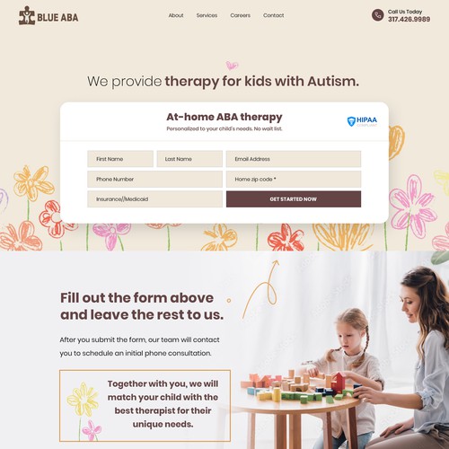 Looking for a friendly and minimalist design for kids therapy Site Design by JVM✅