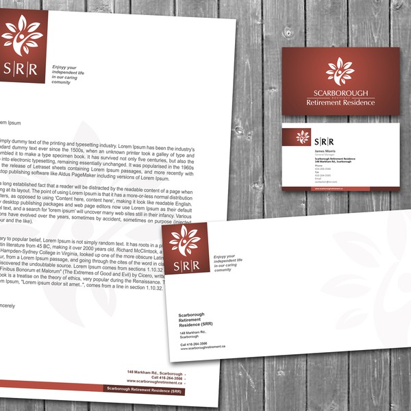 stationery for Scarborough Retirement Residence (SRR)