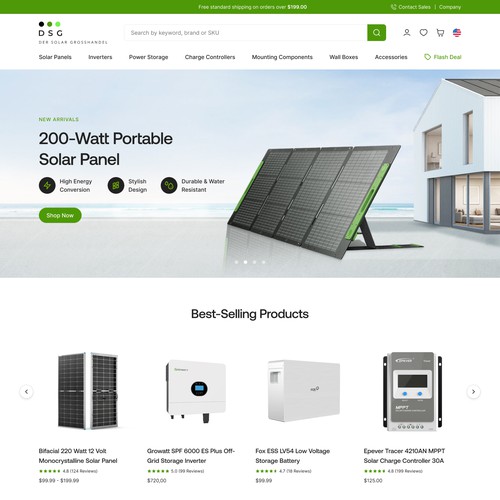 Designs | Solar-Wholesale Shopify Store Design | Web page design contest