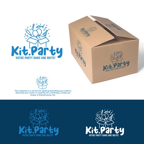 Design a fun logo for a businees offering a party in a box! Design by AdryQ