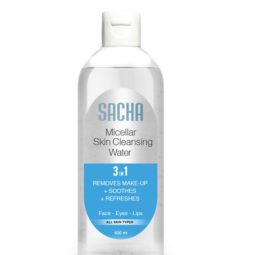 Sacha Micellar Water bottle 500ml Design by Creativedzine