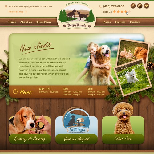 Website Redesign for Animal Business Diseño de more-d