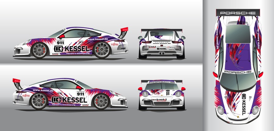 Design rennauto (racing car) Porsche Cup (991) | Signage ...