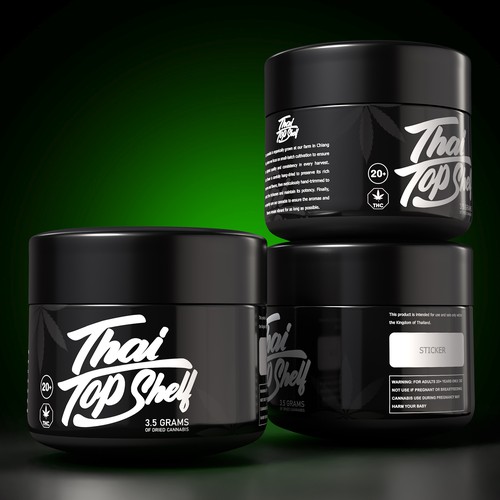 Luxury Cannabis Jar Label Design for High-End Thai Brand Design by Ravana Ravana