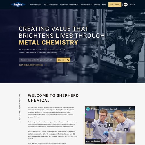 Chemical Company looking for Homepage Facelift Design by Red Shield