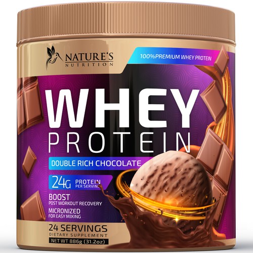 Diseño de Tasty Whey Protein Chocolate Design Needed for Nature's Nutrition de R O S H I N