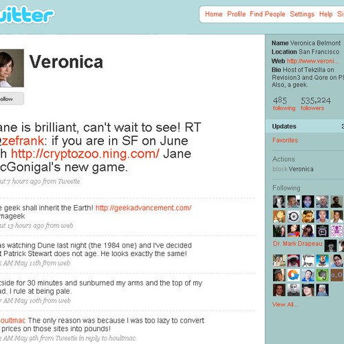 Twitter Background for Veronica Belmont Diseño de Koben