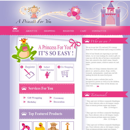 Customizable fairy tales website Design by G.D