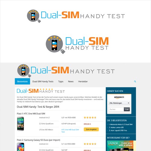 1 fresh logo for a website reviewing 2-SIM smartphones Design by XarXi