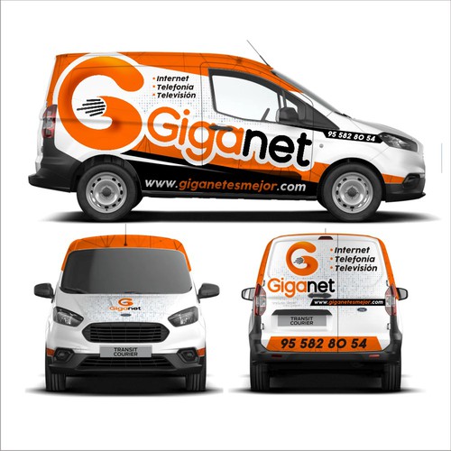 Rotulación de auto, camión o camioneta propuesta en el concurso por e^design