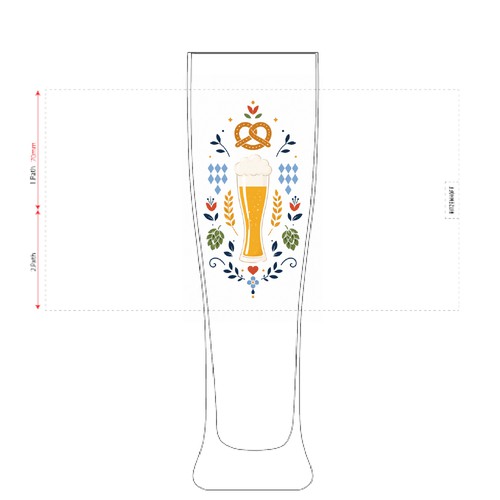 "Illustration for drinking glasses inspired by Wheat Beer and Bavarian Culture" winning Product packaging