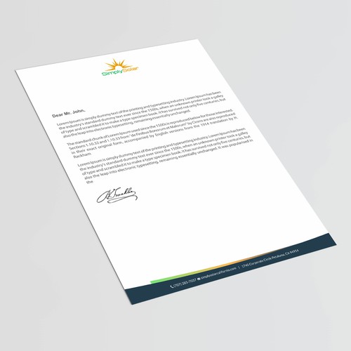 "Renewable Energy Company Letterhead" Design réalisé par thinkweb art