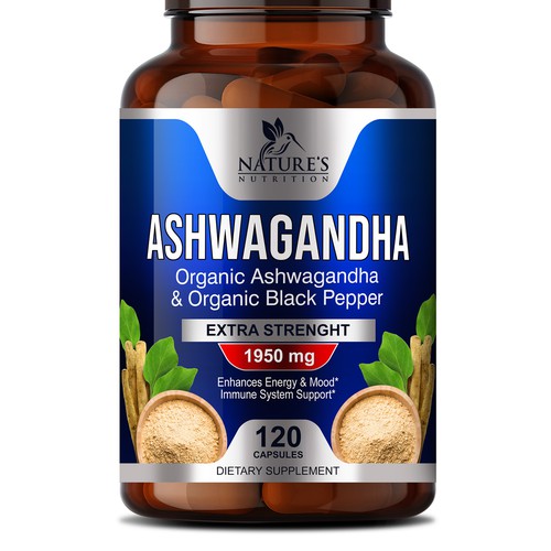 Diseño de Natural Ashwagandha Capsules Design Needed for Nature's Nutrition de sapienpack