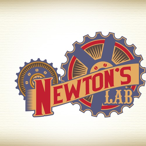 Vintage logo for Newton's Lab Design by SchmeelyBug