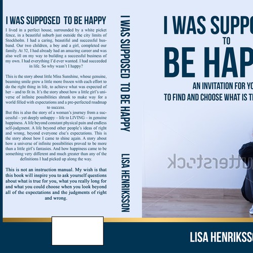 "I was supposed to be happy" - Book cover for Swedish Self Help Icon Design by T.Primada