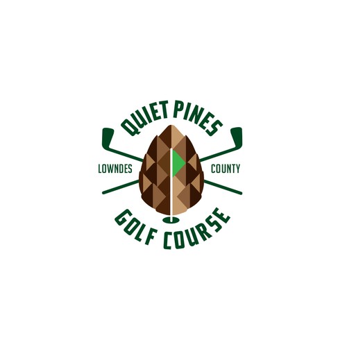 Quiet Pines Golf Course in the deep south classic with a fun twist! Design by logoswithimpact