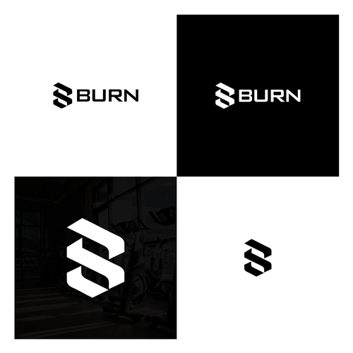 “Design a fierce, industrial-chic brand identity for a HIIT gym called BURN” Design by RowSheet