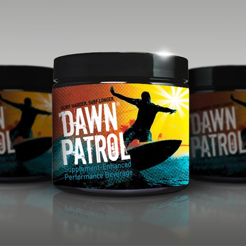 Supercharge your stoke! Help Dawn Patrol with a new product label Design by Cyanide Designz