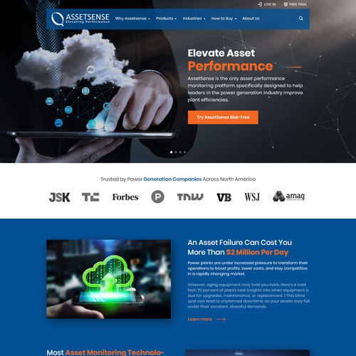 Engaging B2B Website Upgrade for AssetSense Design by MercClass