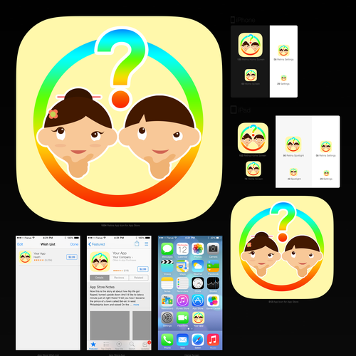 Create an visually stunning app icon to attract young kids (to a wholesome app!) Design by Carlo - Masaya