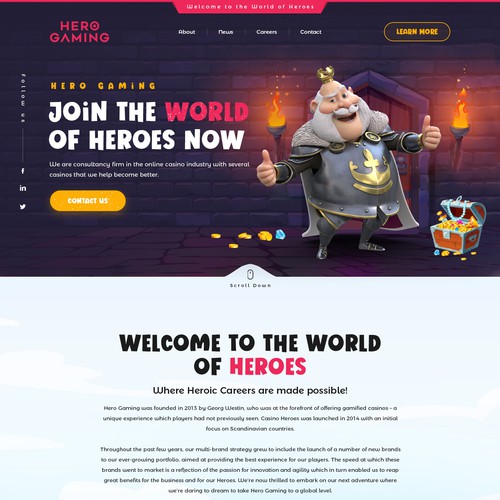 Remake of Hero Gaming current website Design von Designbug⁷⁸⁶