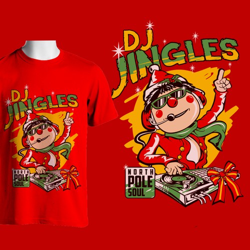 Create a great caricature of DJ Jingles spinning the Christmas hits! Design by mac23line
