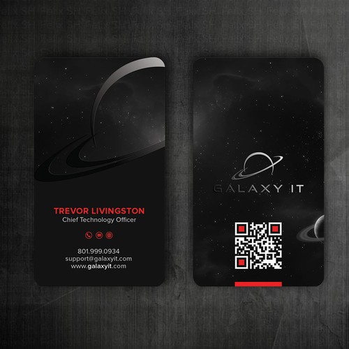 Create a Stellar Space-Themed Business Card for Galaxy IT Design by Felix SH