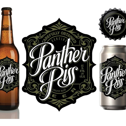 "Panther Piss" BEER Label - GuaranteedWinner - Blind, not private.   Get Pissed!   Design by gcsgcs