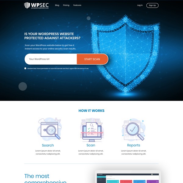 Cyber Security Scanner Landing Page
