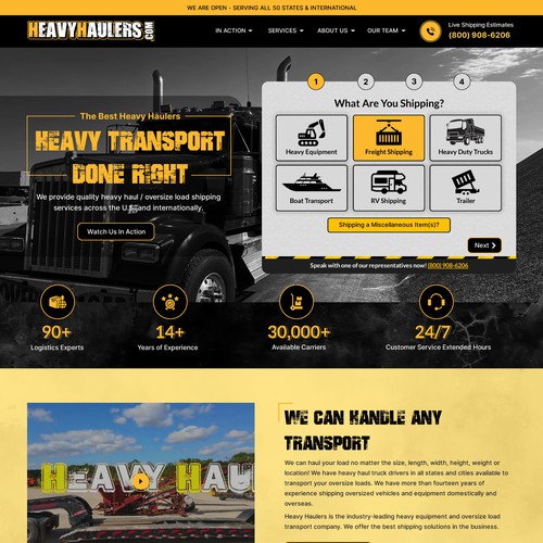 Strong Homepage Design Needed For Tough Heavy Haul Website Design by RWI⚡