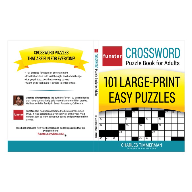 Design a crossword puzzle book cover for a best selling author Book