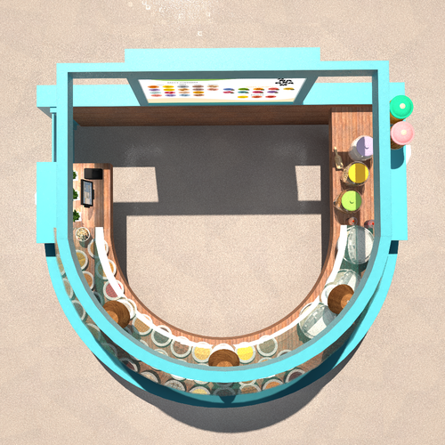 コンペ「Design a 3D render for food serving kiosk」のデザイン by Ann Davisさん 