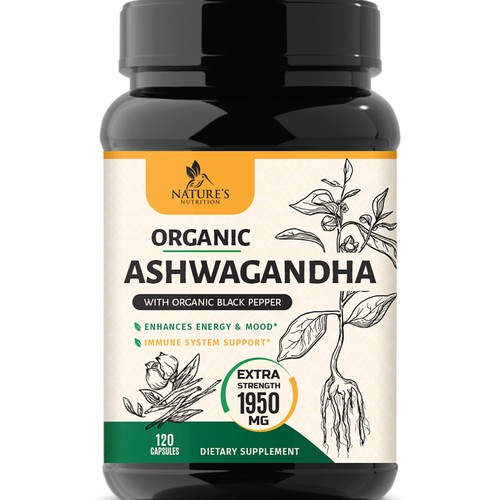 Natural Ashwagandha Capsules Design Needed for Nature's Nutrition Design réalisé par Wfemme