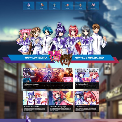 Create a Homepage Design for Japanese Visual Novel Muv-Luv! Design by Infinityデザイナー