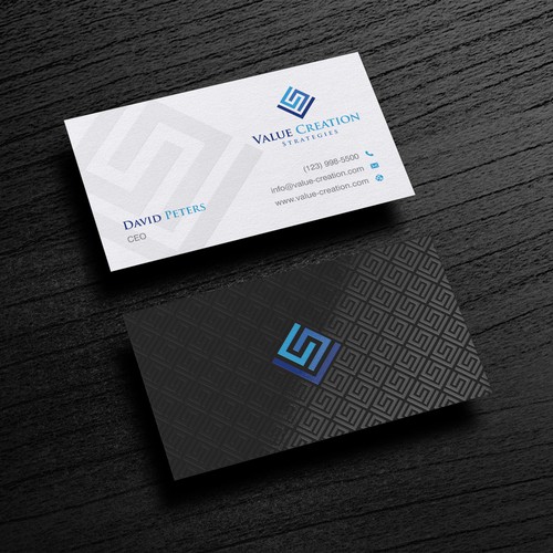 Value Creation Strategies Business Card Design