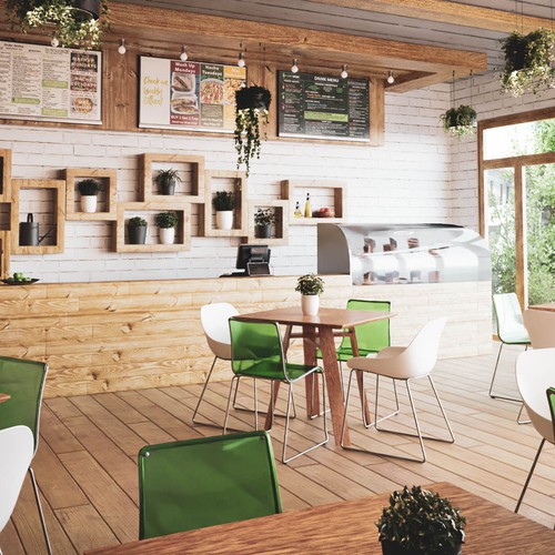 3D Rendering Concept Design for Healthy Restaurant Design by Artifictial