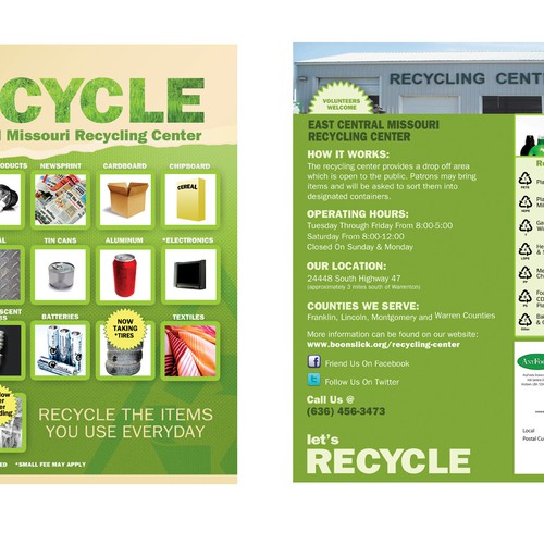 East Central Missouri Recycling Center needs a new postcard or flyer Design by J Baldwin Design