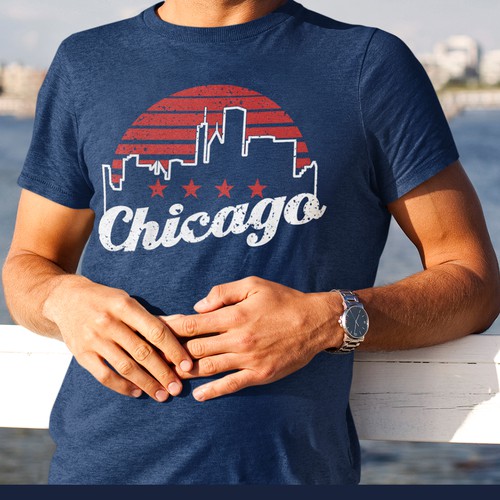 One of a Kind Chicago Themed T-Shirt Design by HATO.