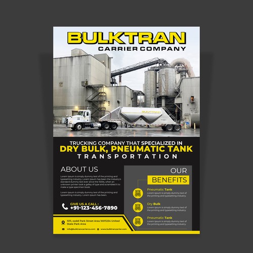 Trucking company marketing flyer Design by websmartusa
