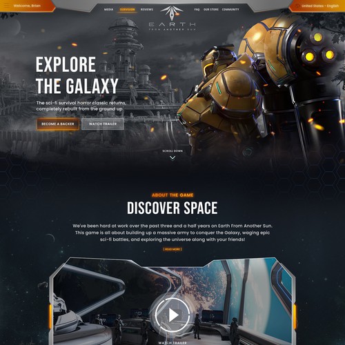 Design a cool website for a high-quality realistic Sci-Fi FPS game for PC/Consoles Design by posspoint