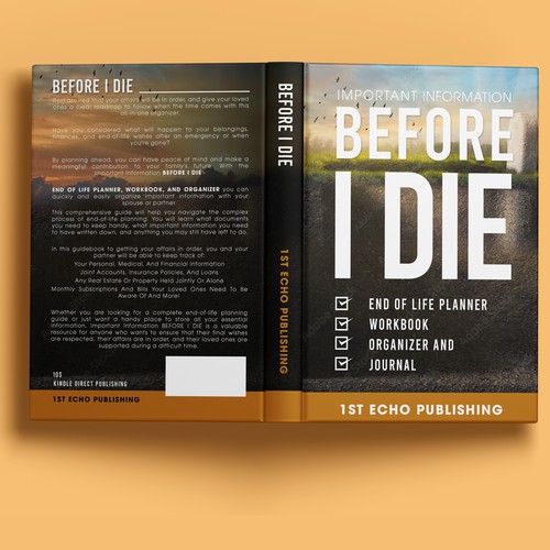 Engaging cover for end of life information journal directed towards 40+ year olds Design by Paul™
