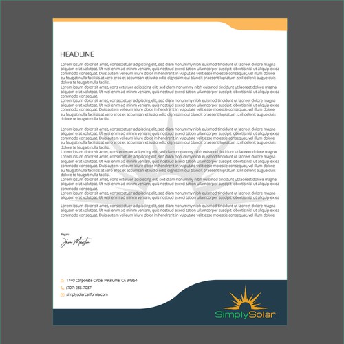 "Renewable Energy Company Letterhead" Design by Mehul Nakum