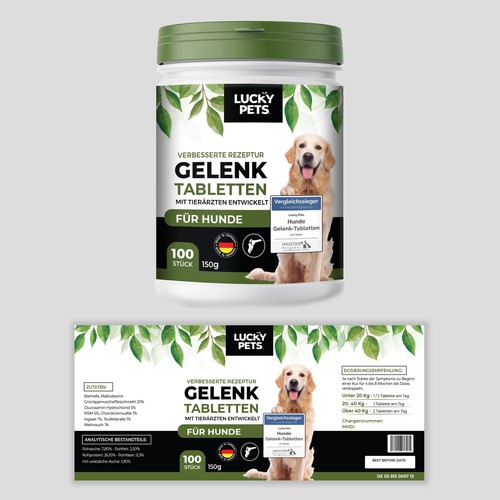 Modern label design for high quality joint tablets for dogs Design by Manthanshah