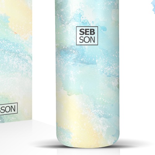 Watercolor design for bottle and mug Design by WesD