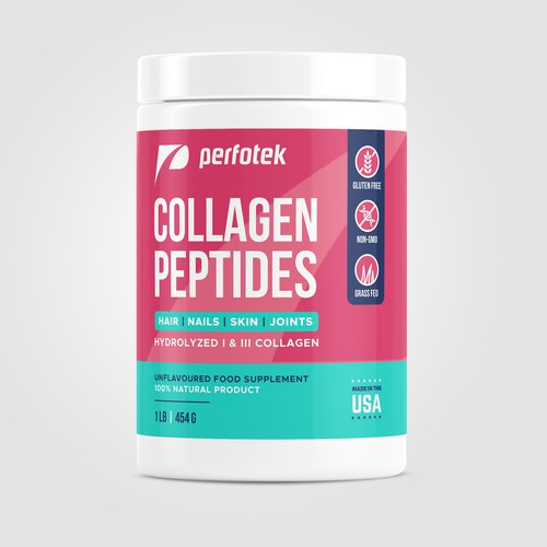 Packaging label for Collagen Peptides jar Design by Igor Calalb